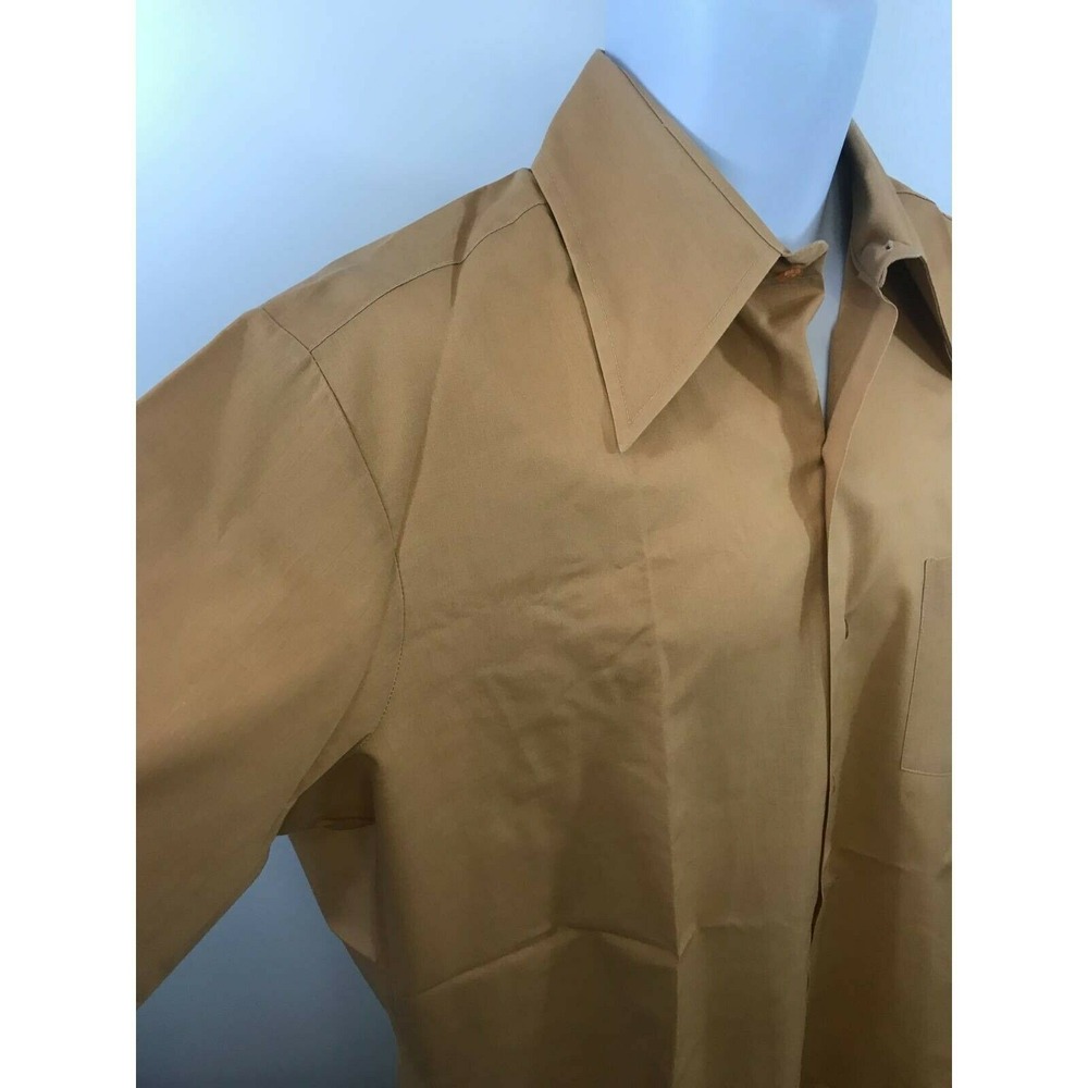 1970's Vintage Marlboro Mens Button Front Shirt Brown‎ Short Sleeve Pocket M - Picture 4 of 12